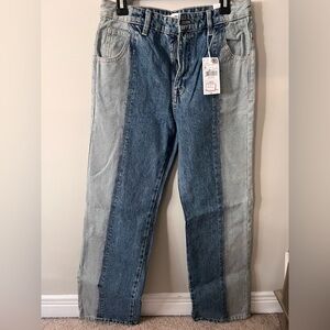 BRAND NEW Mango 328 Olivia Two-Tone Blue Jeans | Size 4/36